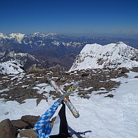  Aconcagua Gipfel mit Fahne, 6962 m